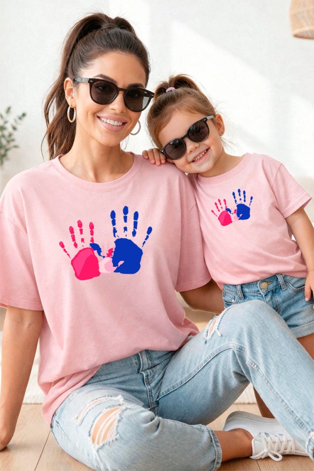 Mother Daughter 100% Cotton T-Shirt Mama Mini Mother Daughter Single Price
