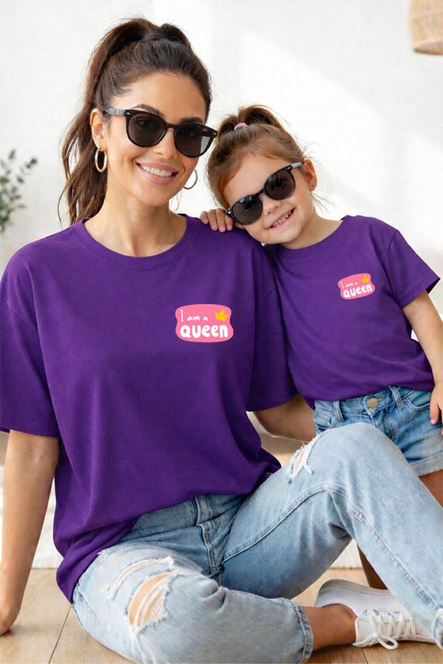 Mother Daughter 100% Cotton T-Shirt Mama Mini Mother Daughter Single Price
