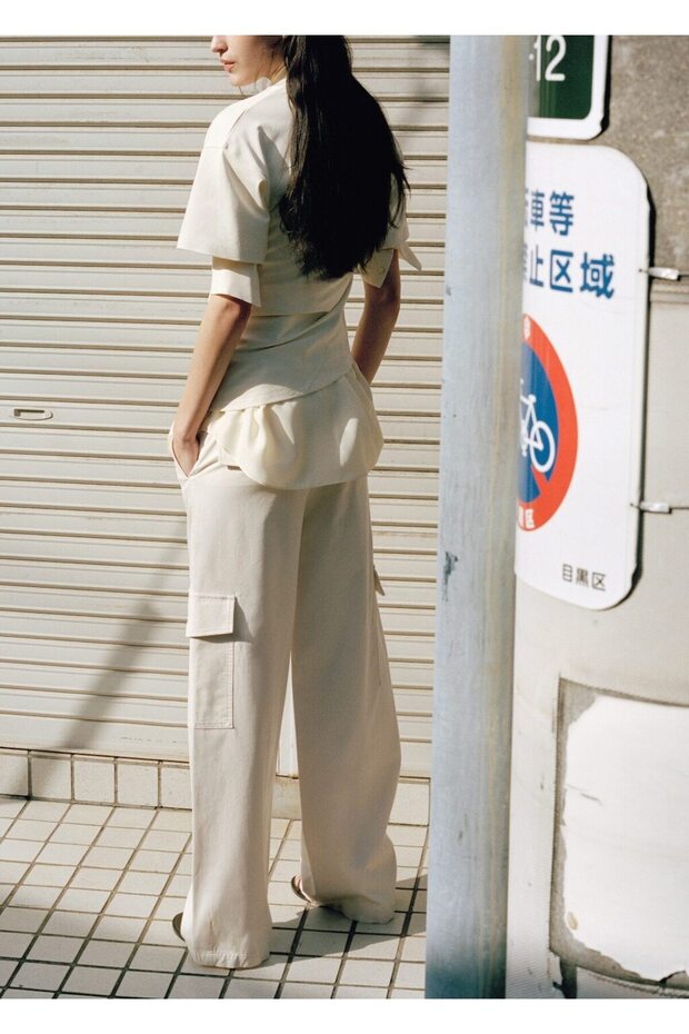 Fermuarlı cepli pantolon - 4