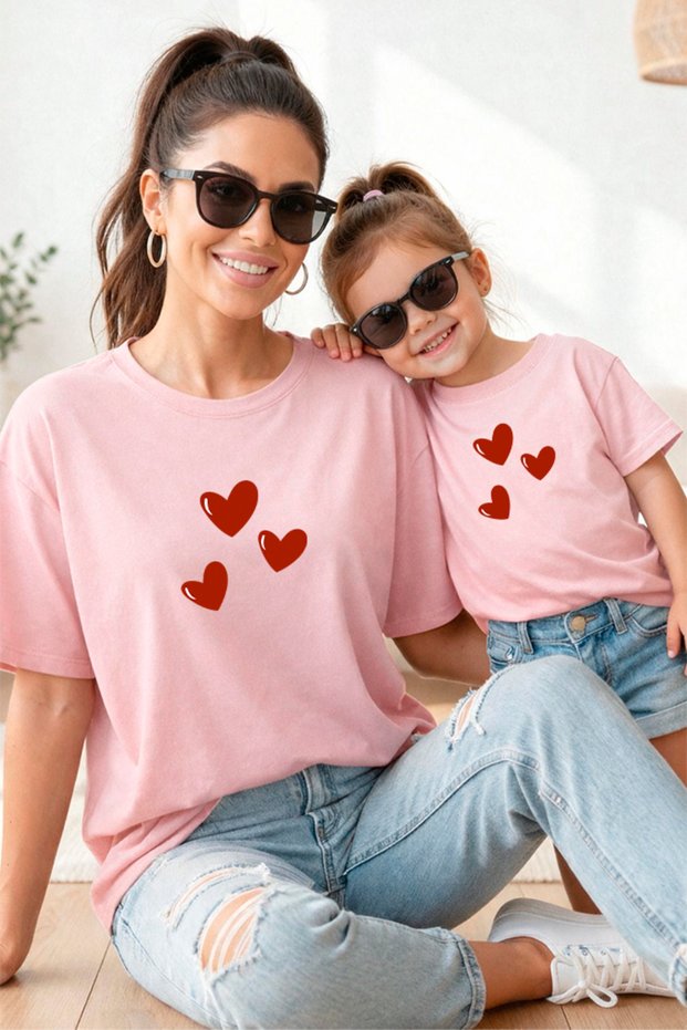 Mother Daughter 100% Cotton T-Shirt Mama Mini Mother Daughter Single Price