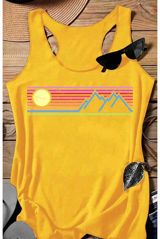 Nature Printed Swimmer Women's Cotton Athlete Tshirt