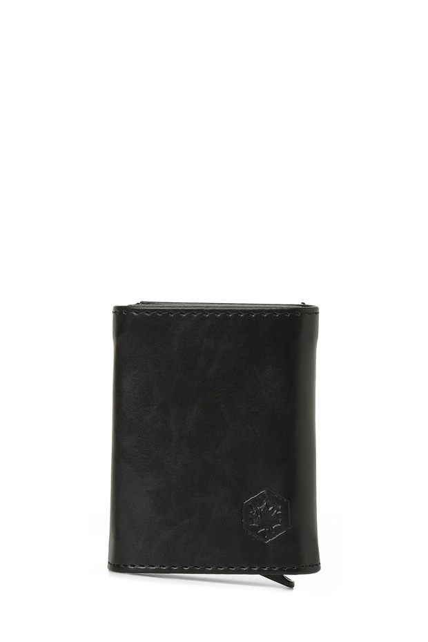 T Lux Slide Card 6Fx Black Men's Wallet