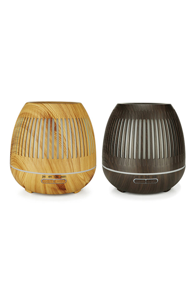 موزع زيوت عطرية سعة 400 مل مع جهاز تحكم عن بعد، لون بني فاتح - 3