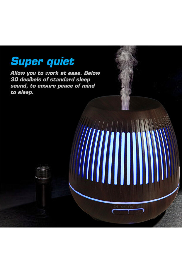 موزع زيوت عطرية سعة 400 مل مع جهاز تحكم عن بعد، لون بني فاتح - 4