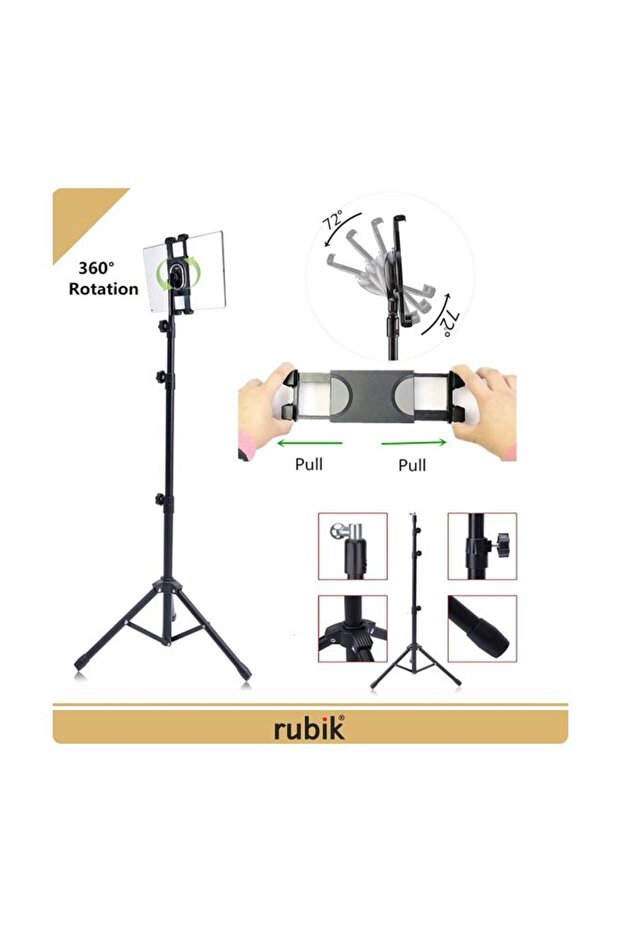 حامل ثلاثي القوائم قابل للتعديل باللون الأسود - 2