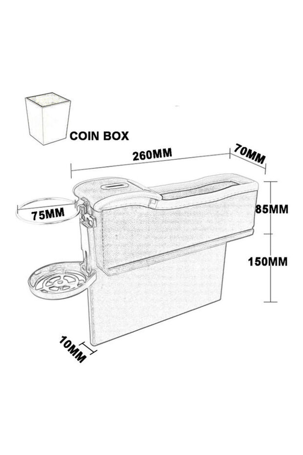صندوق تخزين متعدد الوظائف في الفجوة بين المقعد الأيسر - 2