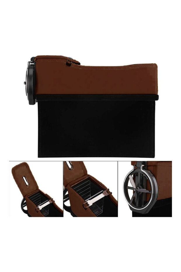 صندوق تخزين متعدد الوظائف في الفجوة بين المقعد الأيسر - 4