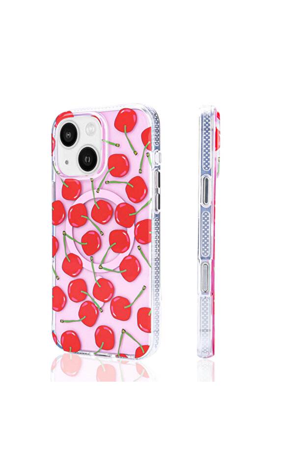غطاء ستايلو بنمط الكرز من مادة TPU الفاخرة المتوافق مع iPhone 15 - 2