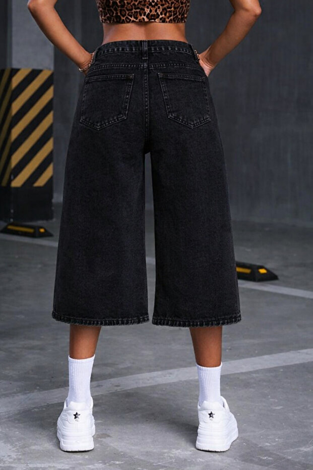 Baggy Denim Bermuda Şort - 3