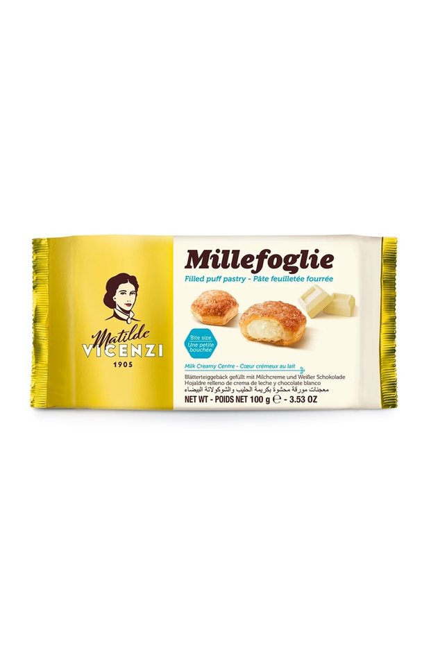 Millefoglie Milk Cream and White Chocolate Filled Millefiori Dessert 100 g