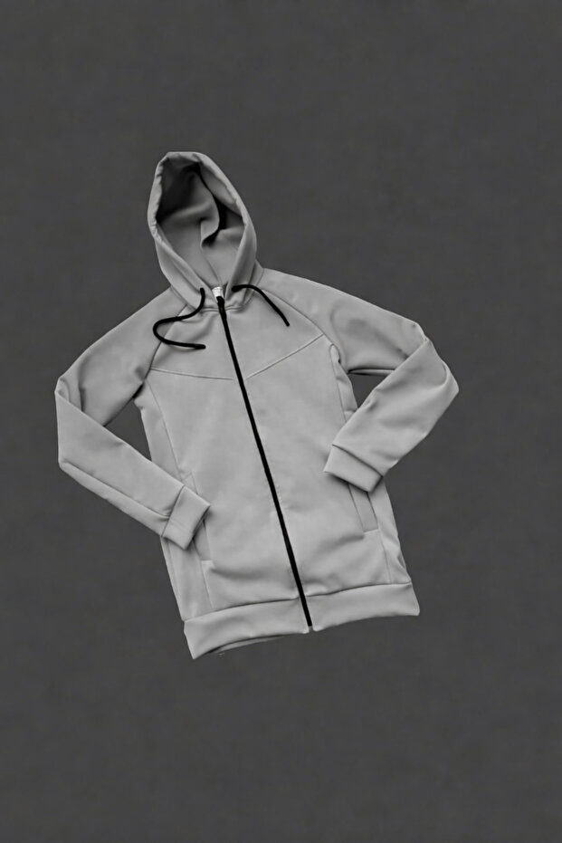 Unprinted Scuba a Quality Black Gray Jacket