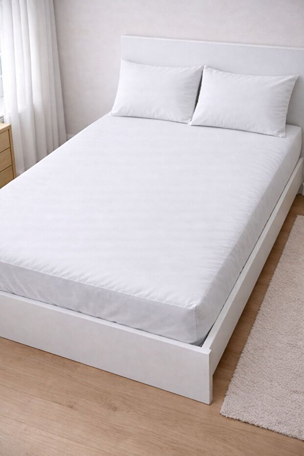 طقم ملاءات سرير مطاطية مزدوجة مع غطاء وسادة 160 × 200 + 30