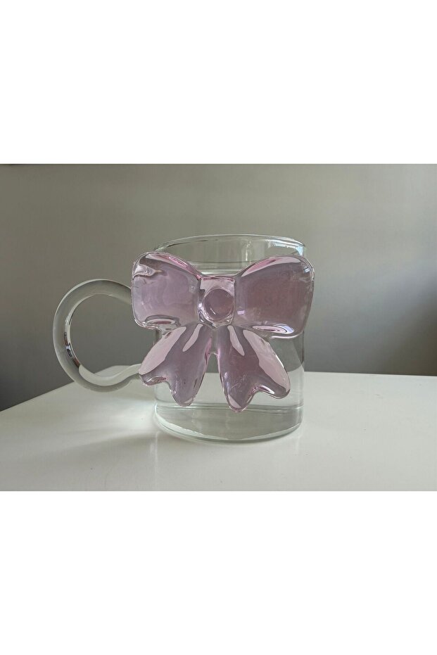 كوب زجاجي من البوروسيليكات مع فيونكة - 1