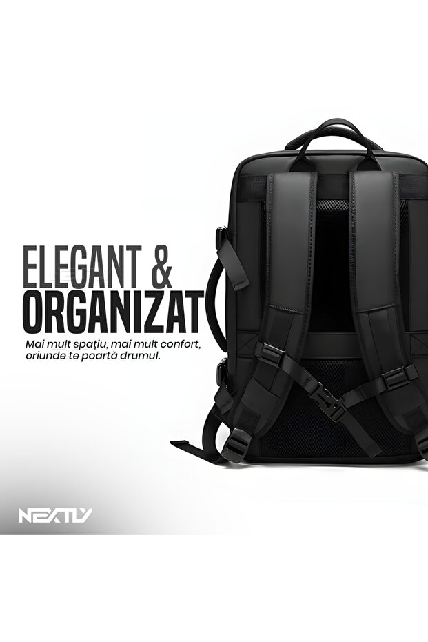 Expandable Multi-Compartment Backpack, Black - 2