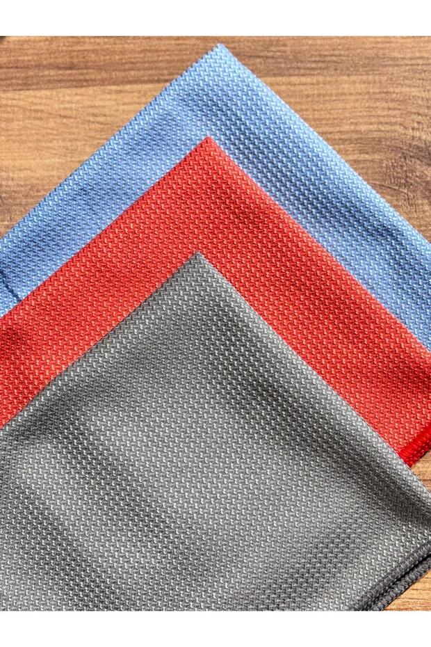 3-Piece Microfiber Glass Cleaning Cloth Colorful - 40X40 cm