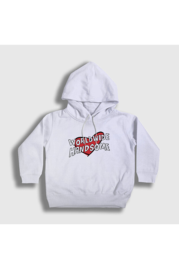 Unisex Children's White Worldwide Handsome Handsome Gift Jin Bts Hooded Sweatshirt 600222Tt