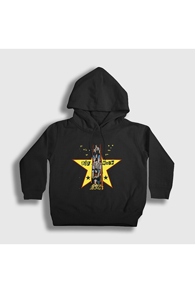 Unisex Kids Black Star K-Pop Boynextdoor Hooded Sweatshirt 599252Tt