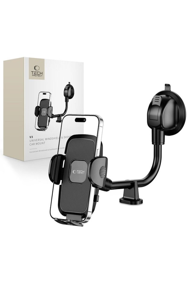 V3 UNIVERSAL LONG ARM WINDSHIELD & DASHBOARD CAR MOUNT BLACK