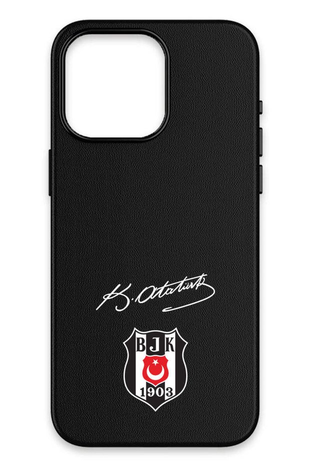 iPhone 15 Pro Max Compatible Arma Atatürk Signature Leather Magsafe Licensed Phone Case