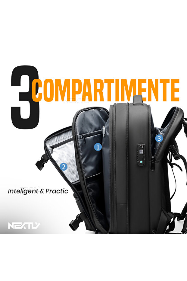 Expandable Vacuum Backpack NEXTLY, Multi-Compartment, Blue - 6