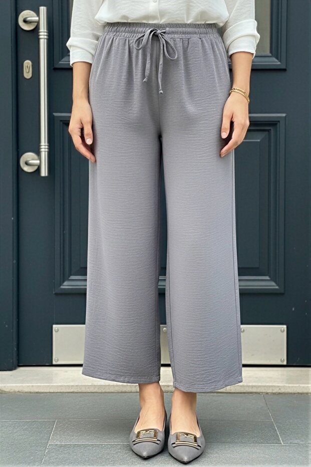 Gray wide leg ayrobin pants