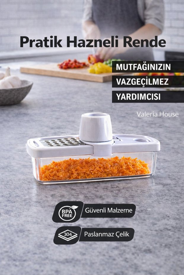 Garlic Grater with Container – Practical Garlic Chopper, Bpa Free, Stainless Steel Blades