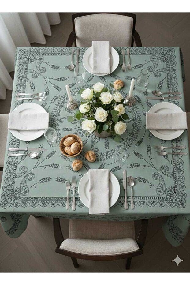 Başak Patterned Tablecloth Table Cloth - 2