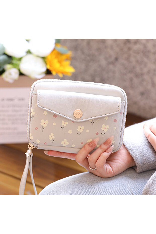 Floral Patterned Stylish Mini Handbag - Not Suitable for Phone - Cash and Card Holder Bag