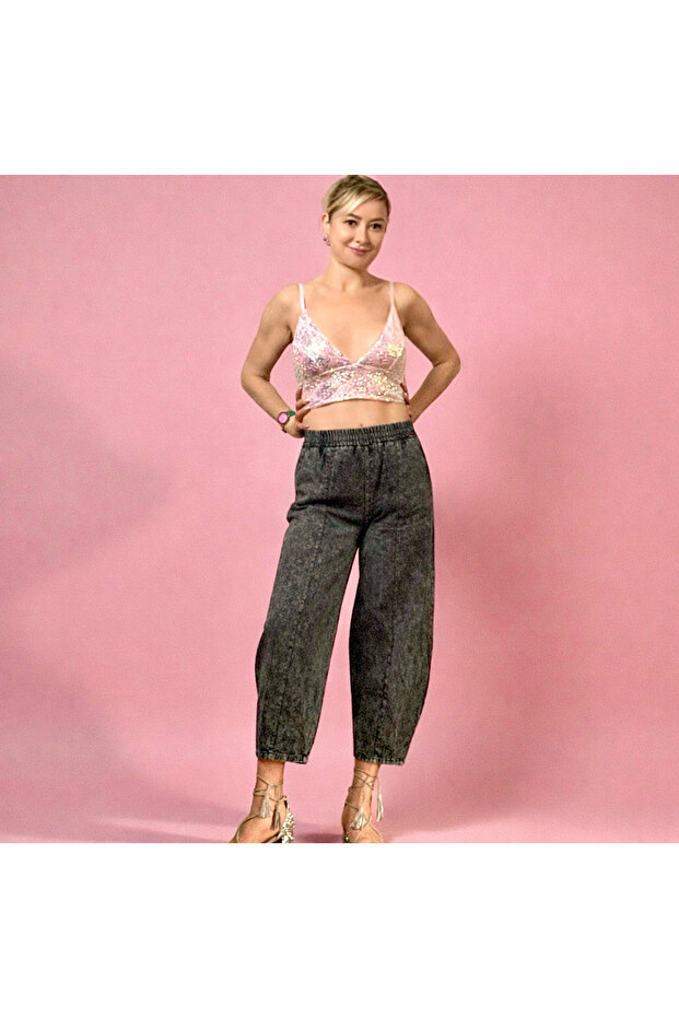 Pembe Payetli Bustiyer - 6