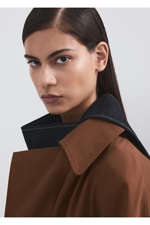 Çift düğmeli uzun trençkot - 6