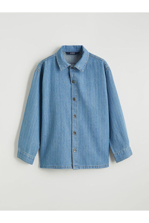 Striped Boy's Jean Shirt for Style Seekers from Uzg Store