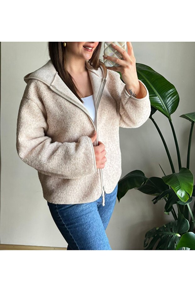 KAPÜŞONLU POLAR CEKET - 3