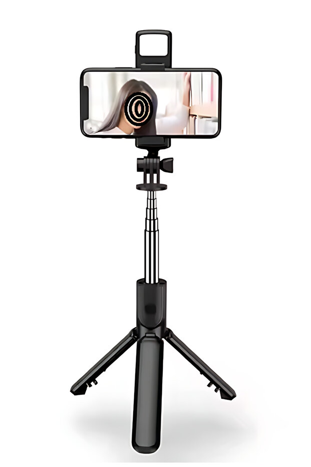 عصا سيلفي مع حامل ثلاثي و ريموت بلوتوث Selfie Stick - Tripod - Bluetooth Remote GD-ST-68