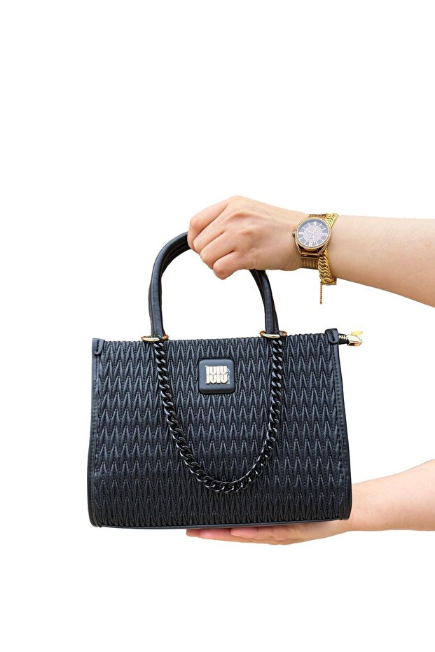 C1025 Women's Hand and Shoulder Bag Black