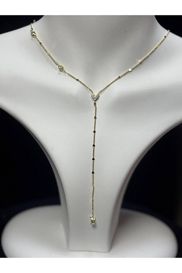 Kalpli Y Çelik Kolye - 1