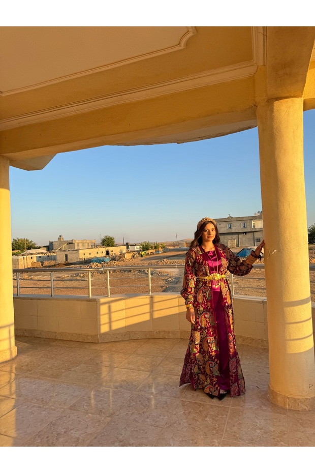 Mor desenli kaftan - 4