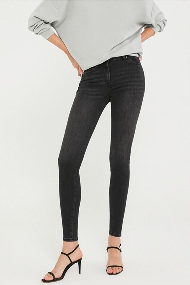 Alice Gold Women's Non-Fading Black Skinny High Waist Jeans Trousers