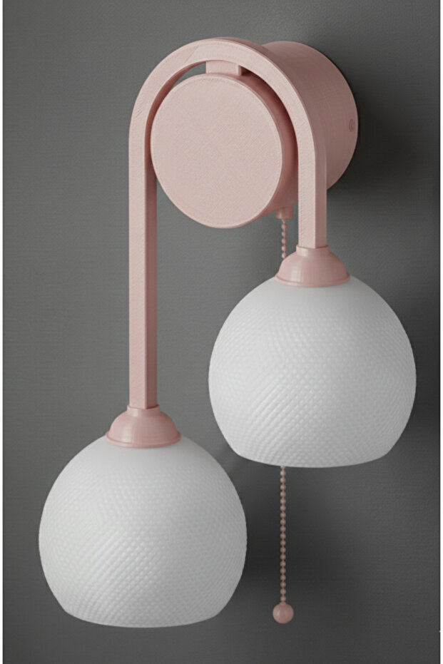 2-Headed Wall Sconce with Chain Switch Modern Retro Decorative Lighting