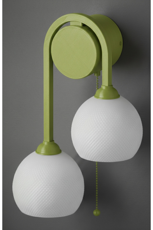2-Headed Wall Sconce with Chain Switch Modern Retro Decorative Lighting