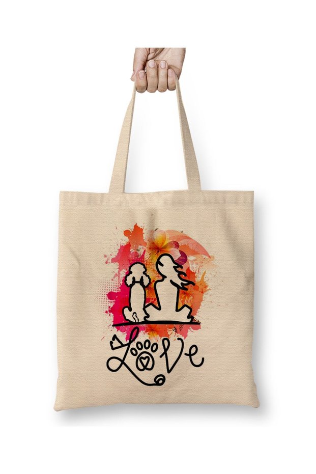 Poodle Mom Dog Dogs White Tote Bag Long Handle Shopping Bag Beach Bag