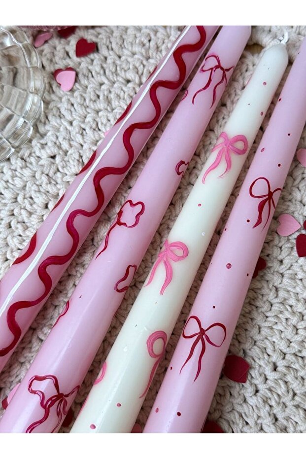 4 ADET DESENLİ MUM - 1