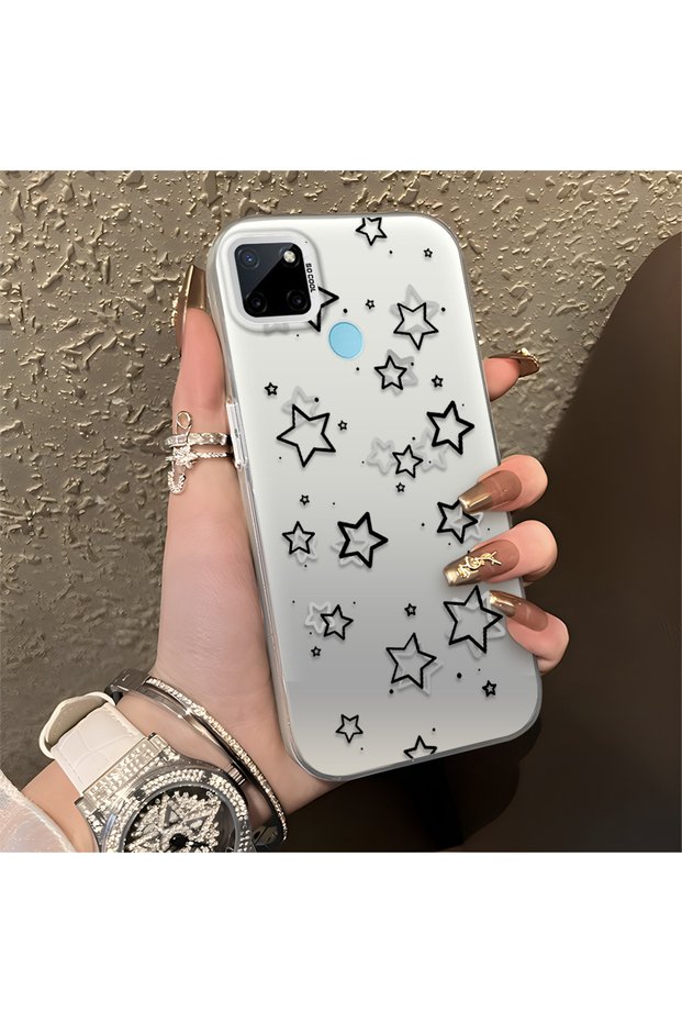 Realme C21Y/C25Y Compatible, Star Pattern, Luxury and Stylish Shock Resistant Case