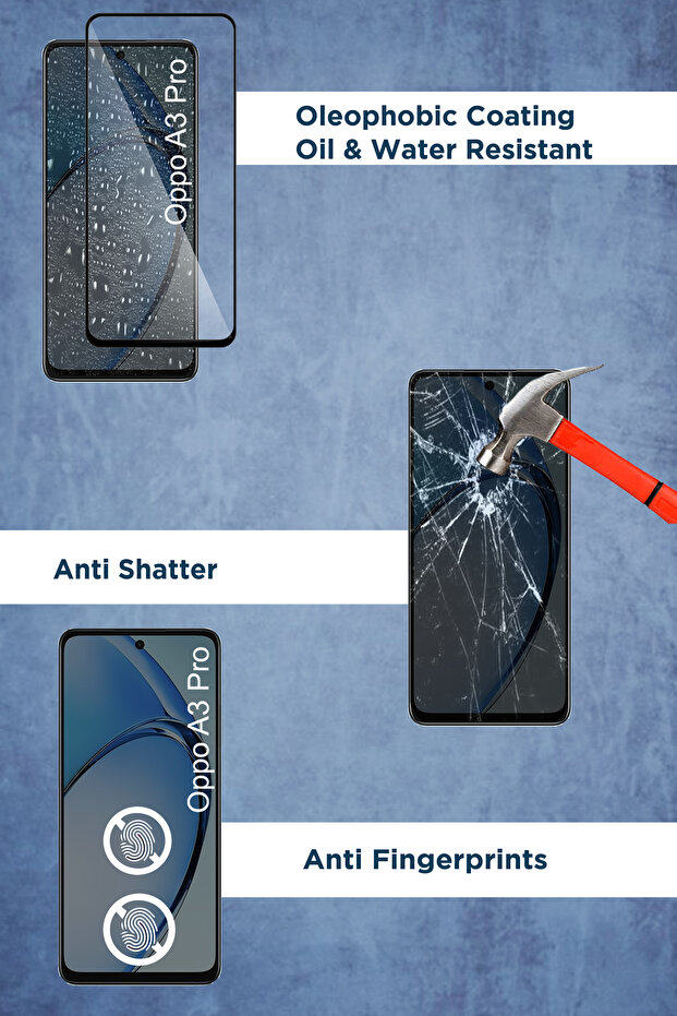 واقي شاشة زجاجي ممتاز لهاتف أوبو A3 برو - 4
