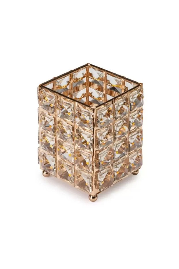 Crystal makeup brush holder