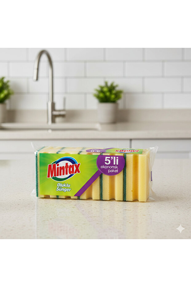 إسفنجة مموجة 5 قطع في عبوة واحدة - 1