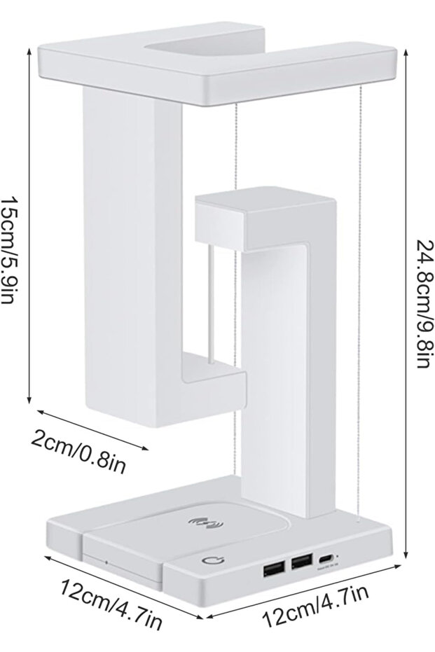مصباح جانبي يعمل باللمس مع شاحن لاسلكي – أناقة ذكية ووظائف عملية في قطعة واحدة - 5