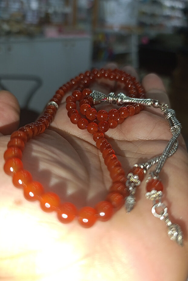 سبحة حجر العقيق 6 ملم 99 حبة، سبحة تسبيح