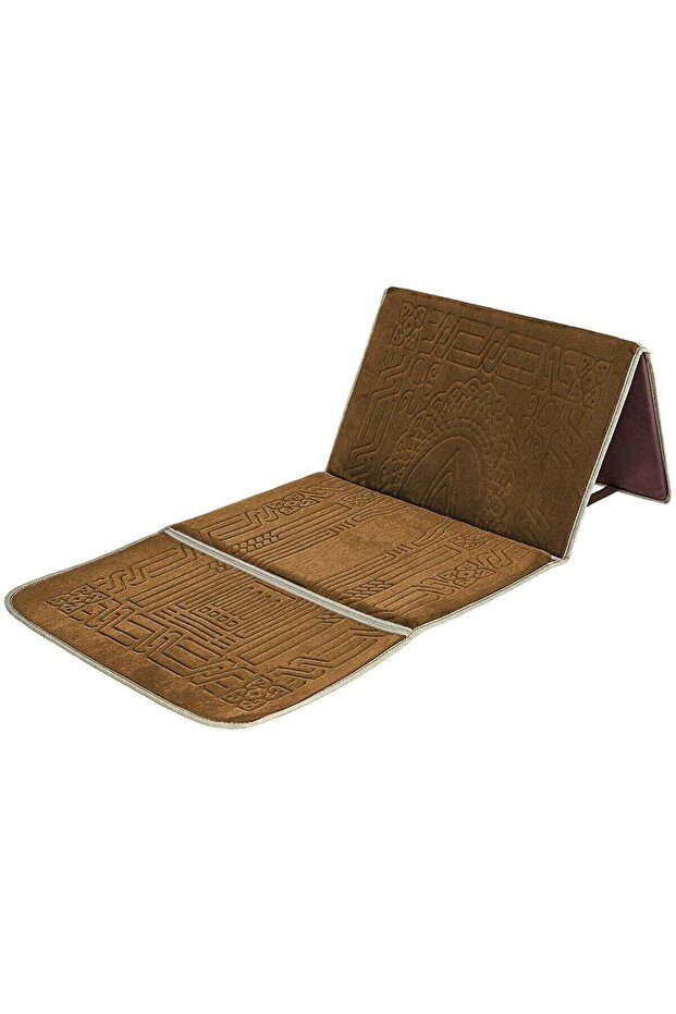 سجادة صلاة إسلامية قابلة للطي مع مسند للظهر - 1