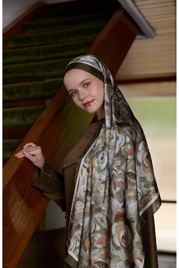 Winter Bloom Hint İpeği Şal 5014 - 1