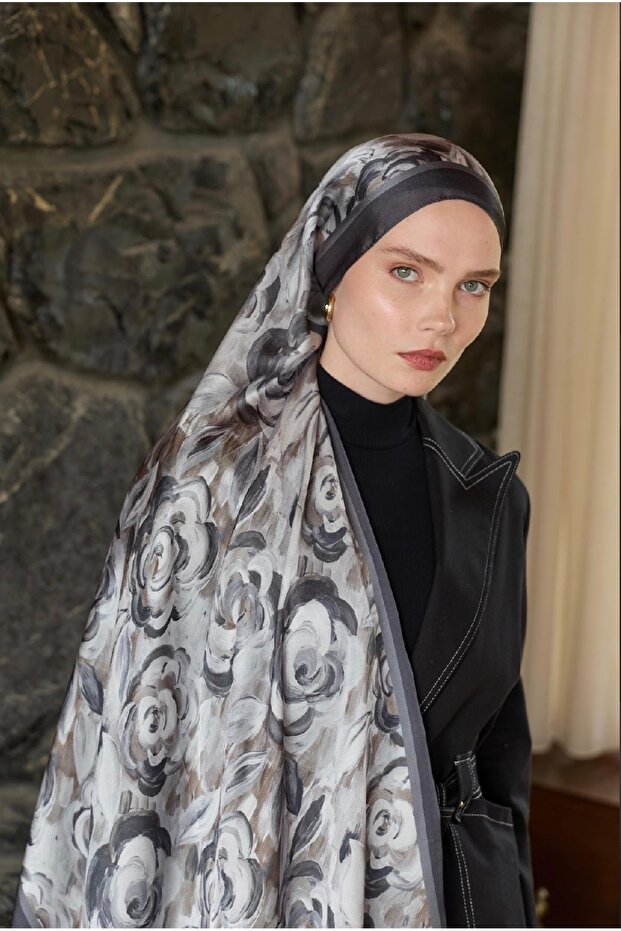 Winter Bloom Hint İpeği Şal 5014 - 3